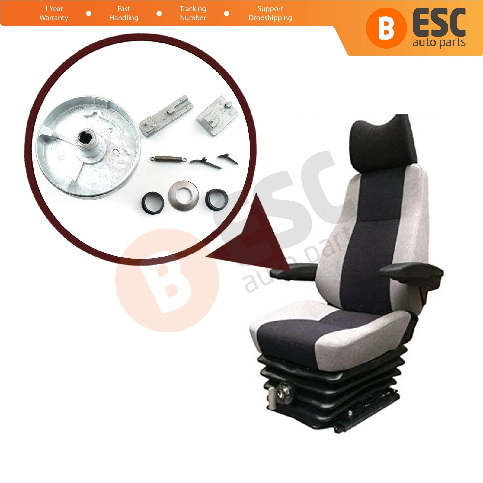 

ESC EGE14 Armrest Repair Part Latch Bracket Right Hand Arm Side for Mercedes Vito Viano W639 Sprinter MK2 VW Crafter