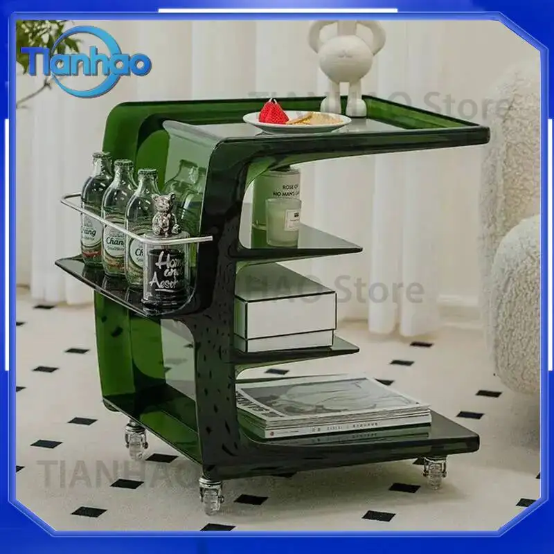 Multifunctional Aesthetic Nightstands for Vintage Design Acrylic Center Transparent Nightstands Mobile Modern Nachttisch