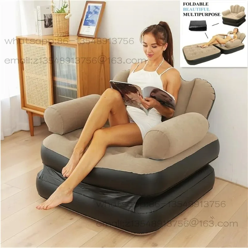 

Inflatable Sofa Outdoor Adult Lazy Sofa Multifunctional Five in One Inflatable Bed Convenient Beach Sofa Foldable Lounge Chair