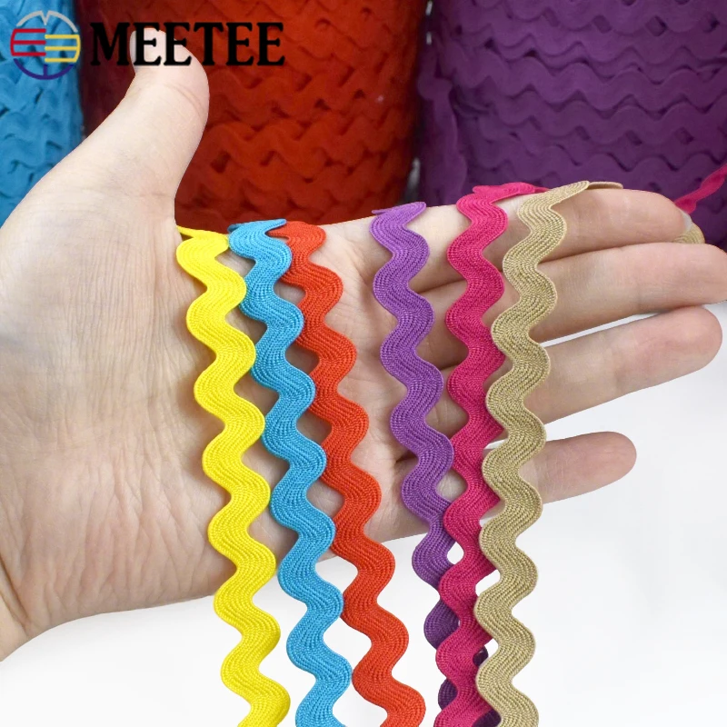 10/20/30M 23mm Bunte Wellen-Spitzenborte Flexibel ‌   Bänder für Kleidung, Kostüme, Taschen, Vorhänge, Dekoration, Spitzen, DIY-Nähzubehör