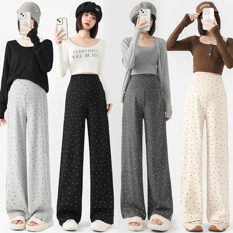 

Loose Bows Slim Casual Droop Pants for Pregnant Women 25SS Spring Drawstring High Waist Maternity Pants Lazy Wide-leg Pants
