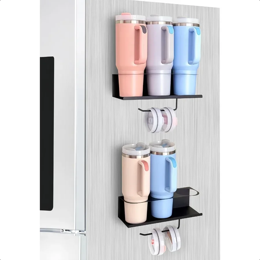 

2 шт. магнитный органайзер для бутылок с водой для 40 30 унций стакан магнитный держатель для чашек для холодильника Accorie кухонная полка для хранения чашек