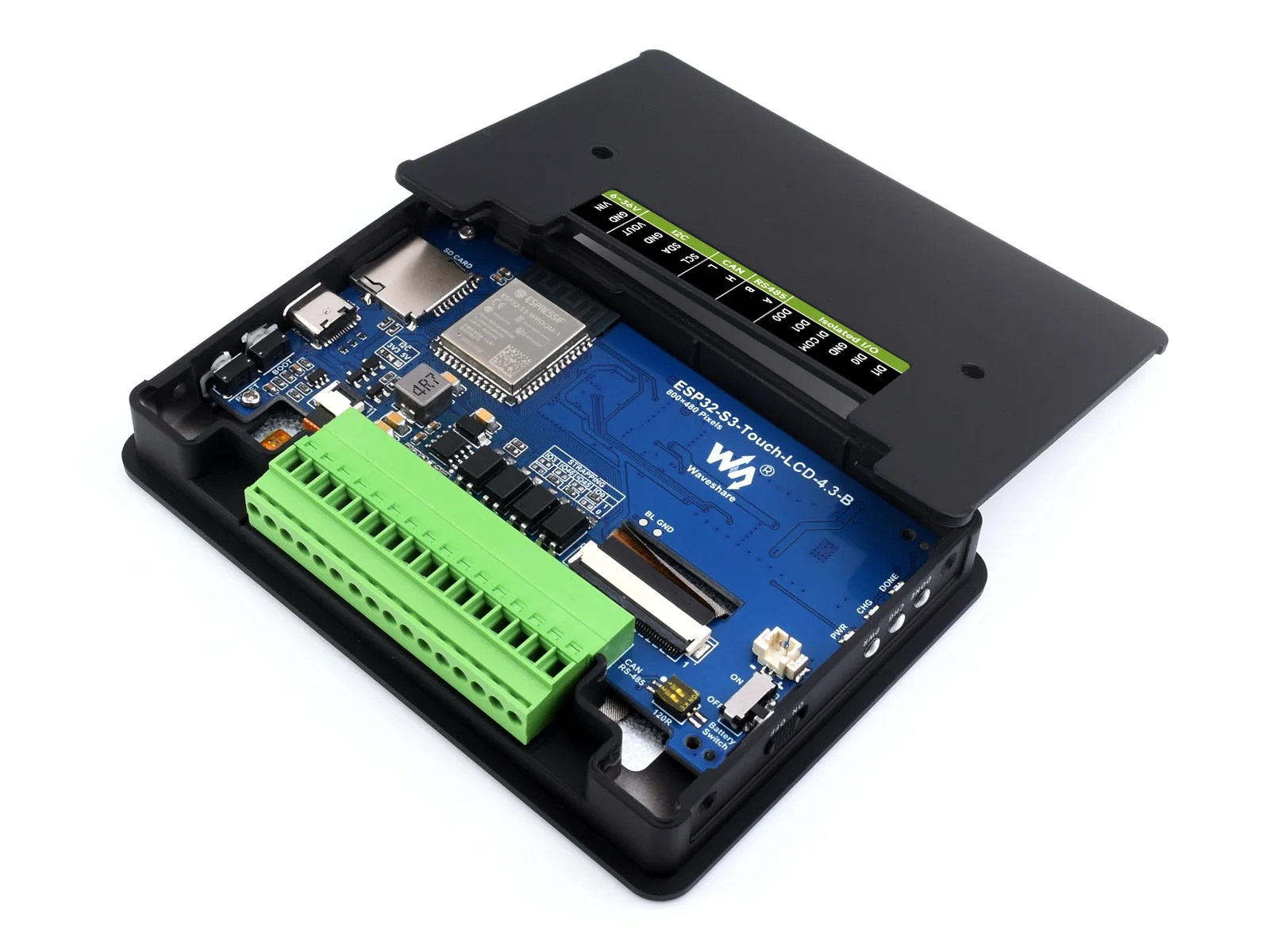 ESP32-S3-Touch-LCD-4.3B-BOX,With plastic case,ESP32-S3 4.3inch Capacitive Touch Display Development Board Type B,Supports WiFi