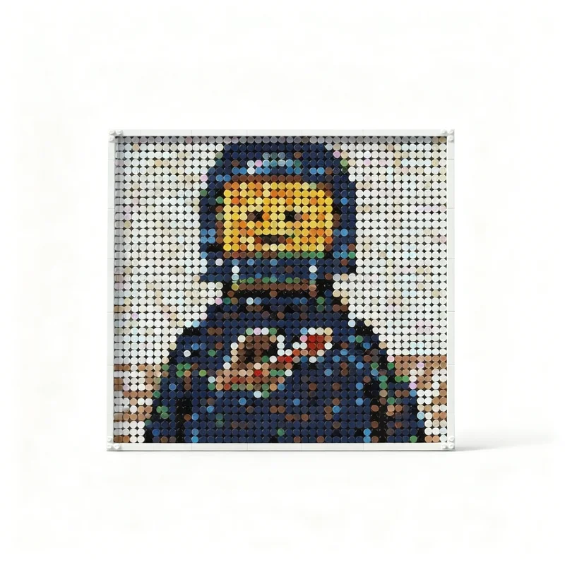 2491pcs MOC Blue Spaceman Project Mosaic Art Model Toy Building Blocks Architecture Christmas Gifts Creative Kids Idea Birthday