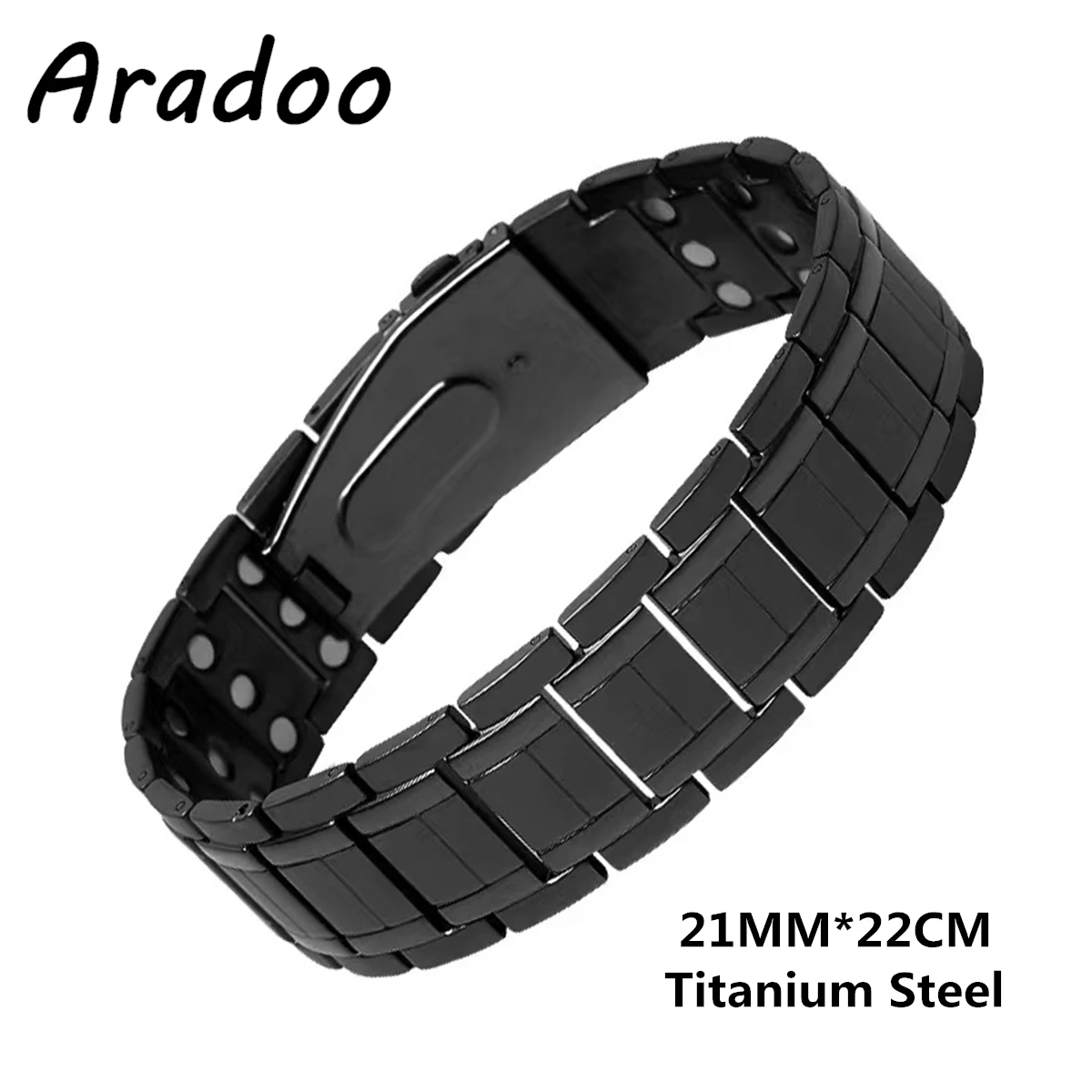 Men\'s Titanium Steel Magnetic Bracelet Magnetic Slimming Anti-Radiation Health Therapy Bracelet Hematite Anti-fatigue Bracelet