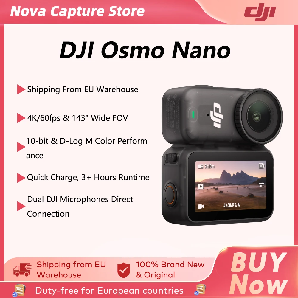 DJI OSMO NANO BUNDLE: CÁMARA 4K/60FPS Y MICRÓFONOS DUALES