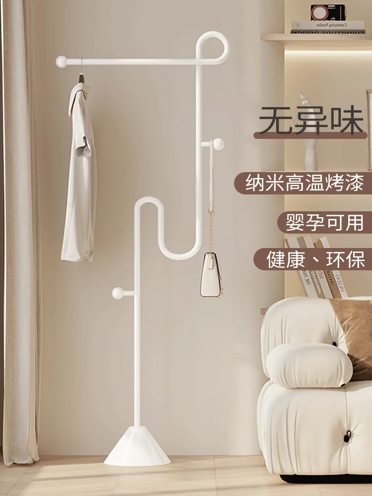 Floor-to-ceiling coat rack Bedroom Living room Stainless steel Office Hanging clothes Bag rack Clothing store Vertical