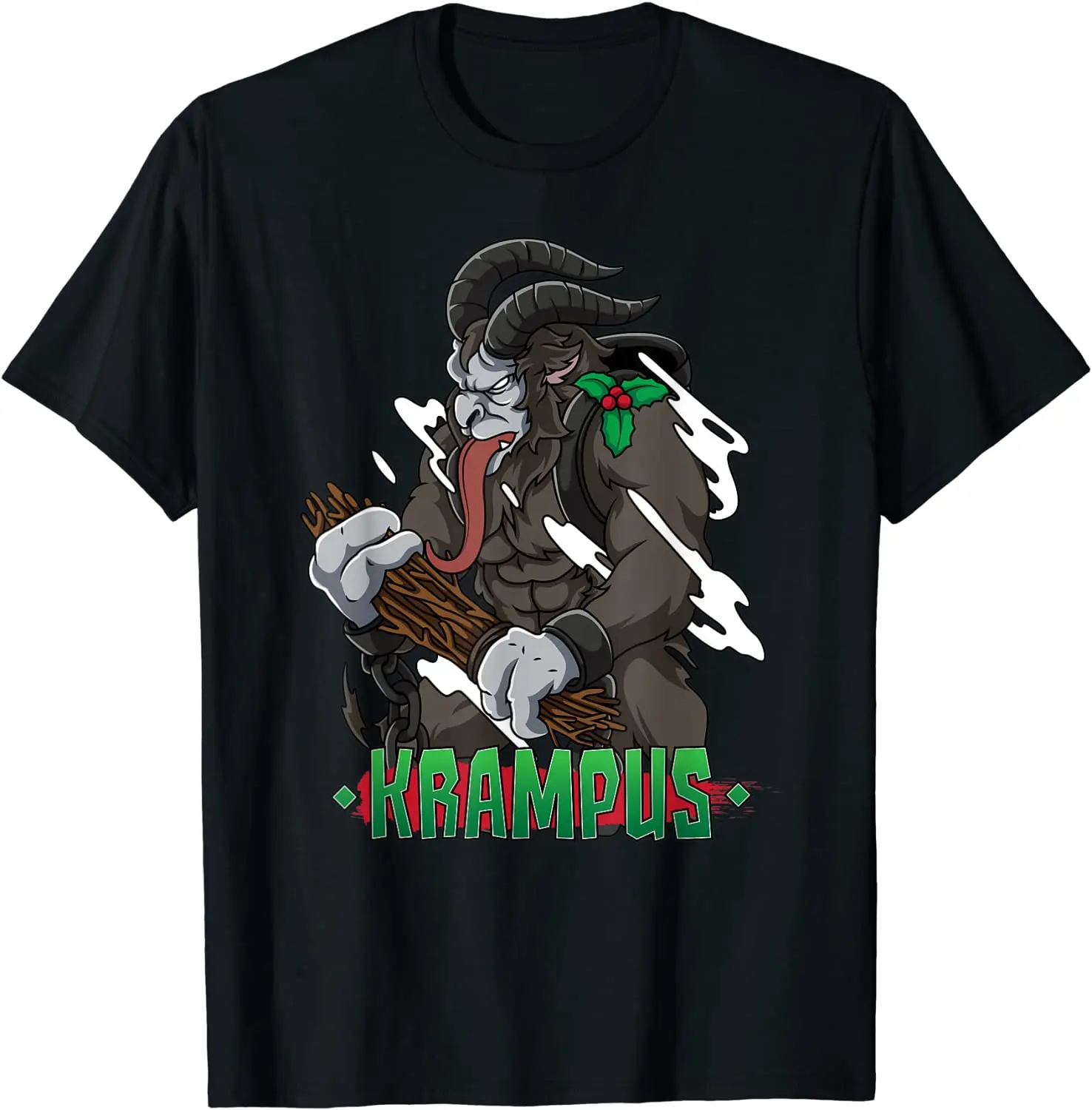 Horned Devil Merry Christmas Gruss Vom Krampus Xmas T-Shirt. Premium Cotton Short Sleeve O-Neck Mens T Shirt New S-3XL