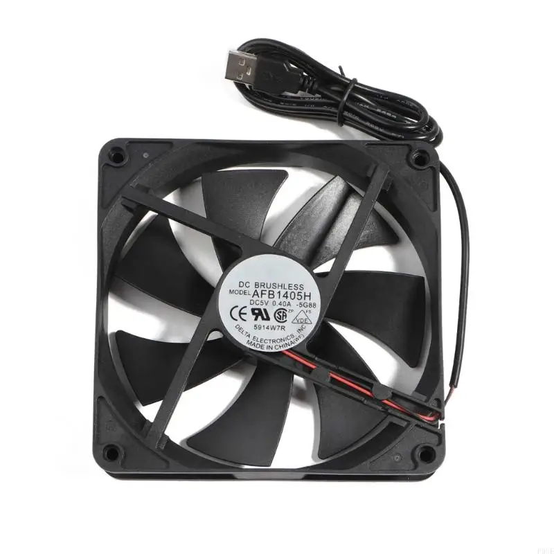 P0UE USB CPU Cooler Radiator 140mm DC5V 140x140x25mm Computer PC Case Fan 14cm