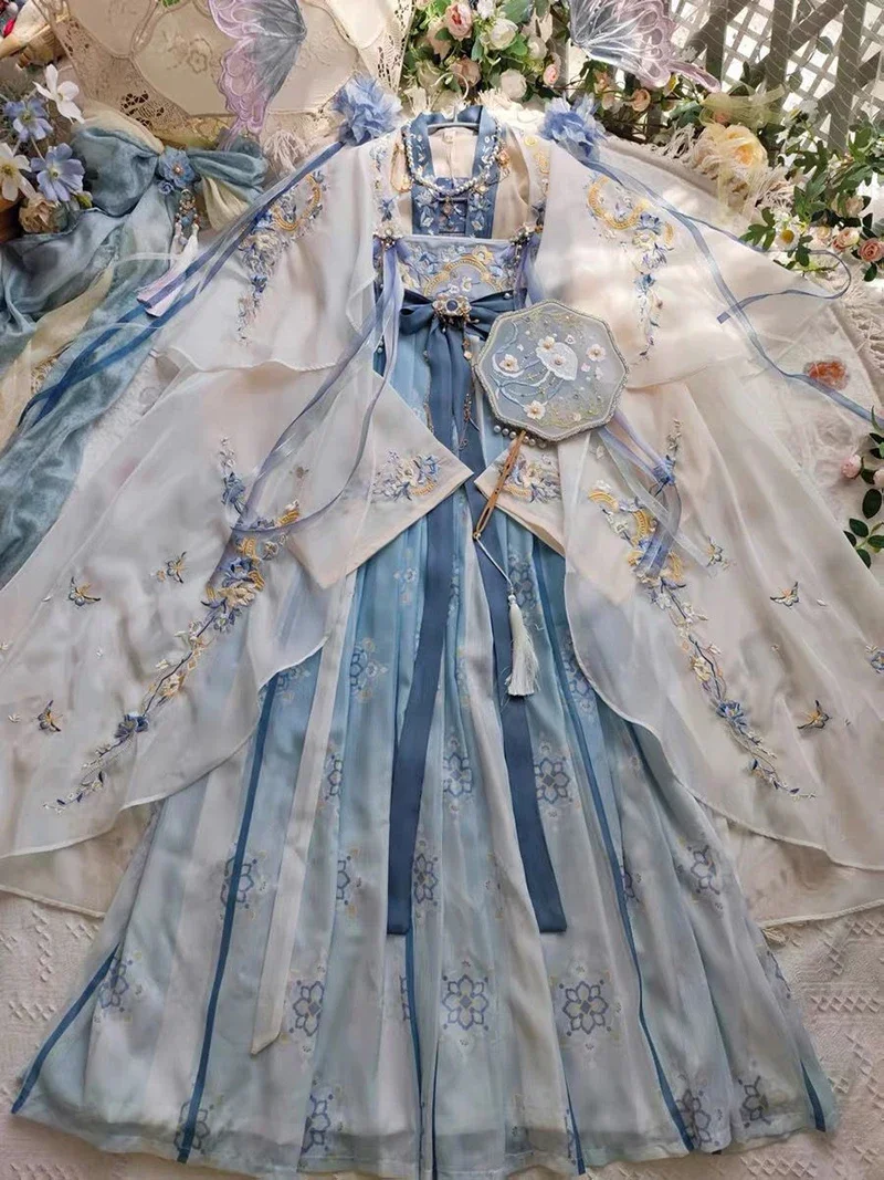 Hanfu ผู้หญิงจีนโบราณแบบดั้งเดิม Hanfu หญิง Fairy คอสเพลย์เครื่องแต่งกายฤดูร้อนชุดเต้นรํา Hanfu ชุดปาร์ตี้สําหรับสตรี