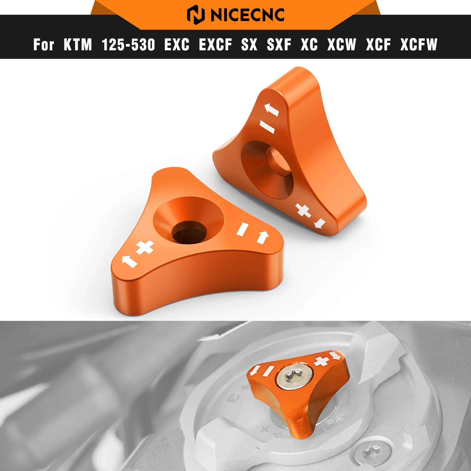 

For KTM EXC 300 48mm Front Fork Knob Adjuster For KTM EXC-F 350 SX 125 SXF 450 XC XCW 2008-2016 690 Enduro 2008-2023 Beta RR 300