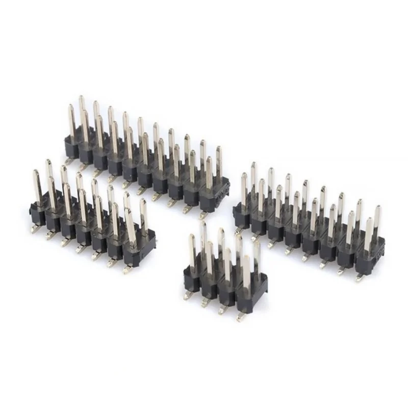 3-50pcs vertical double row pins  2.54MM spacing  2 * 3/4/5/10/20/40P gold-plated SMT patch pins