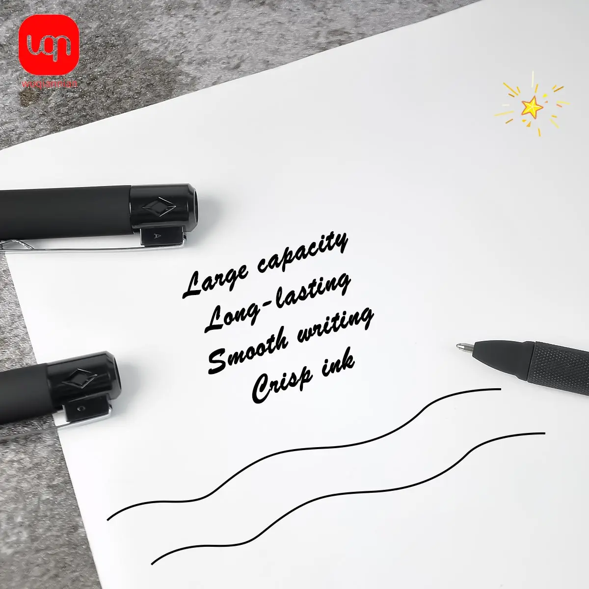 (WQN) 4/8/12 قطعة أقلام جل سوداء عالية الجودة، طرف 1.0 مم، كتابة مريحة، تدفق حبر ناعم، أقلام خاصة لأجهزة الكمبيوتر المحمولة #5