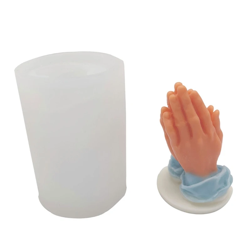 Hands Together Prayer Candles Epoxy Resin Mold Plaster Soap Silicone Mould DIY Crafts Handmade Ornaments Home 3XUA