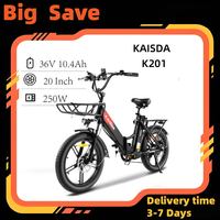 KAISDA K201 Adult Women Electric Bike 250W Motor Electric Bike 36V10.4Ah Battery 20 Inch Rubber Tire Mountain Snow Electric Bike