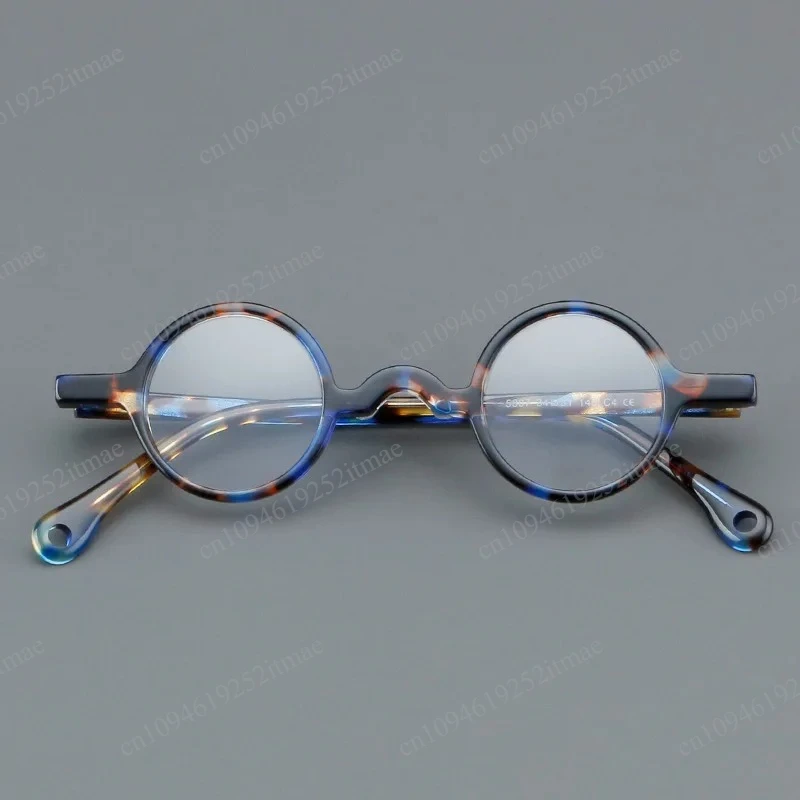 

Handmade Acetate Round Eyeglass Frame, Retro Clear Photochromic Eyewear for Men Women