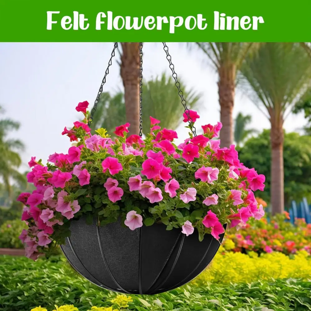 Prevent Bird Nesting Planters 12/14/16 Inch Felt Planter Basket Liners Hanging Flower Pot Liners Replacement Coco for Gardens