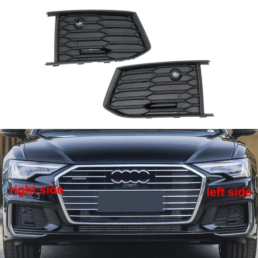 For Audi A6 A6L Sports Version 2019 2020 2021 2022 Replacement Car Front Bumper Fog Lights Cover Frame Fogs Lamp Grille