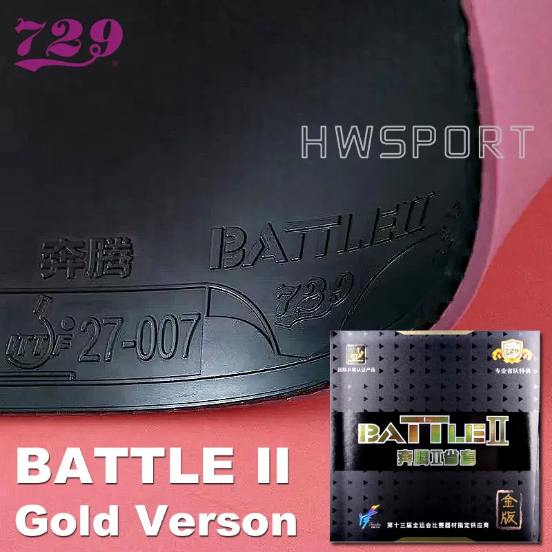 

729 Friendship Battle 2 Gold Table Tennis Rubber Offensive Sticky Ping Pong Rubber Thickened Harder Sponge with Internal Energy