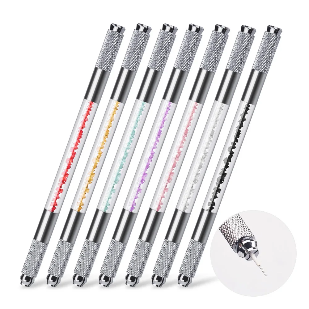 

Double Head Microblading Handles Flat And Round Needle Blade Pen Eyebrow Embroidery Hand Tool Makeup Supply