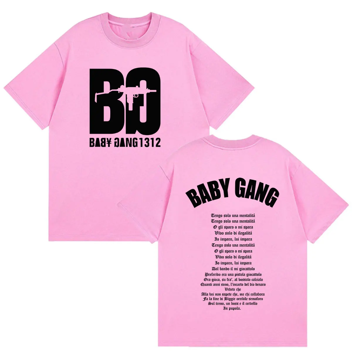 Rapper Baby Gang Album 2026 Grafik-T-Shirts Herren Vintage Mode Baumwolle Kurzarm T-Shirt Mann Hip Hop Lose Kleidung T-Shirt – Detail 4
