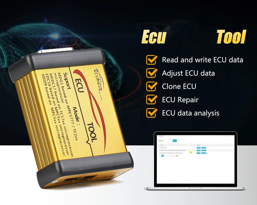 V1.2 ECUBench Tool Supports MD1 MG1 MED9 ECUs ECUHelp Read/Write and Update Online Full Version License