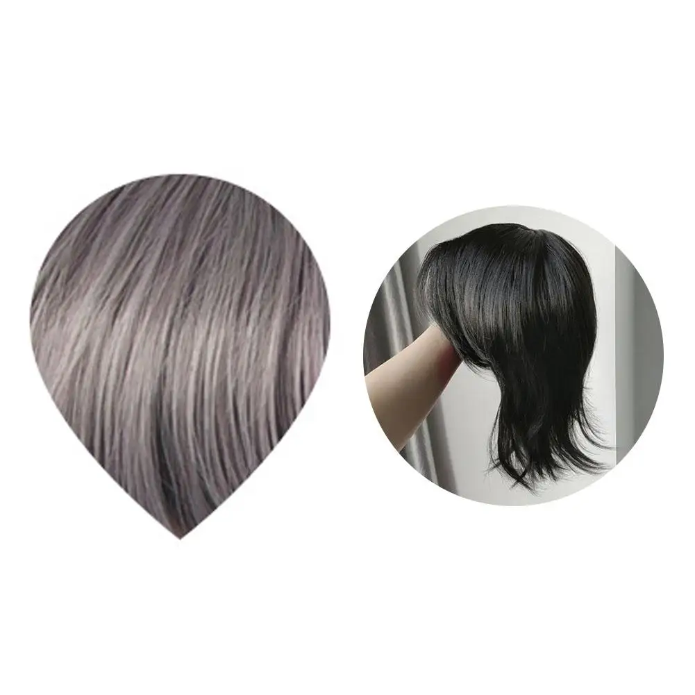 Synthetic Wig Can Be Worn By Men And Women With Wolf Tail Short Straight Hair Center Split Bangs Cosy Styling And Wig Headgear