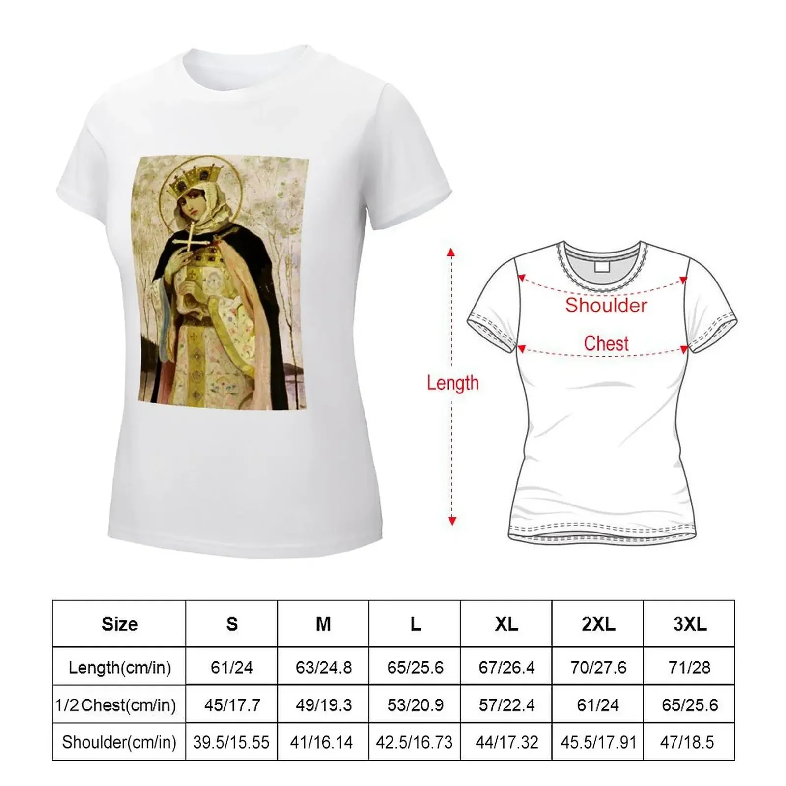 “St Olga” by Mikhail Nesterov T-shirt cute tops summer top Women's clothing