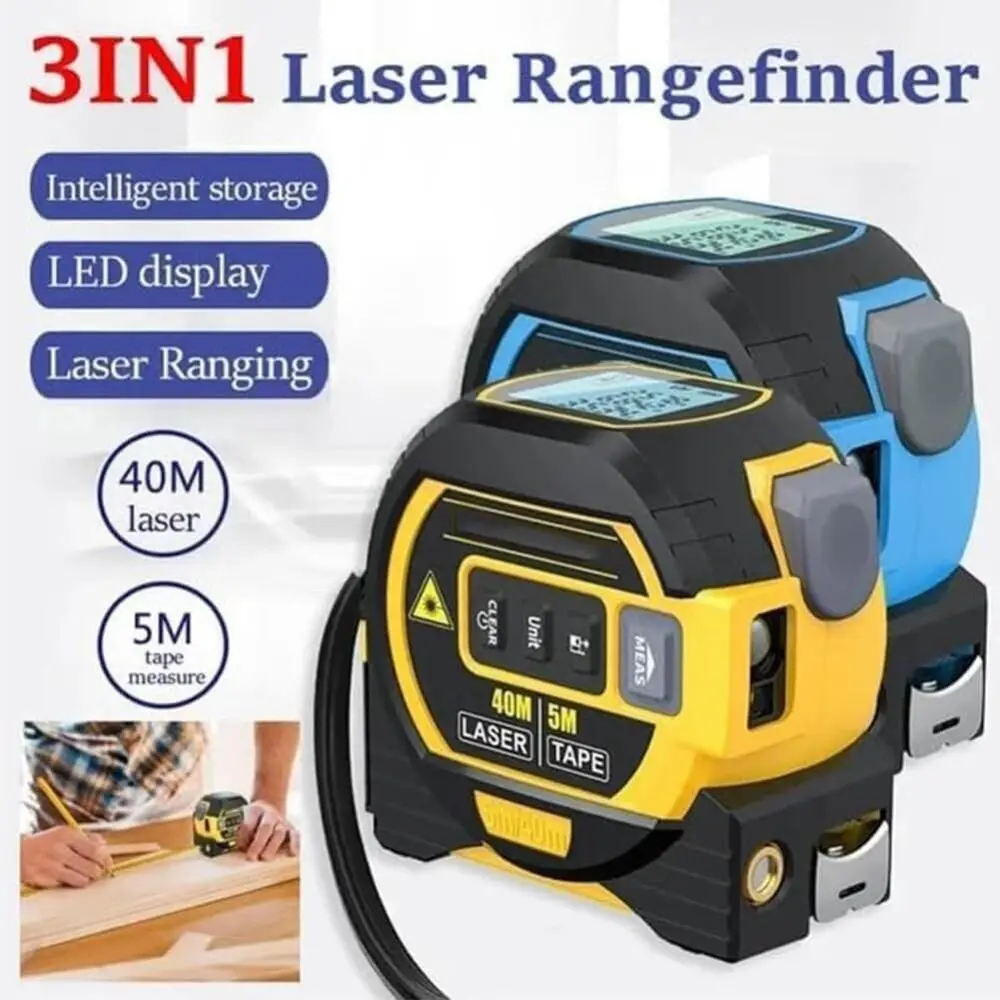 

New 3 In 1 Laser Measure Tape Measure Digital 40m LCD Digital Rangefinder Digital 60m Measuring Laser Tape