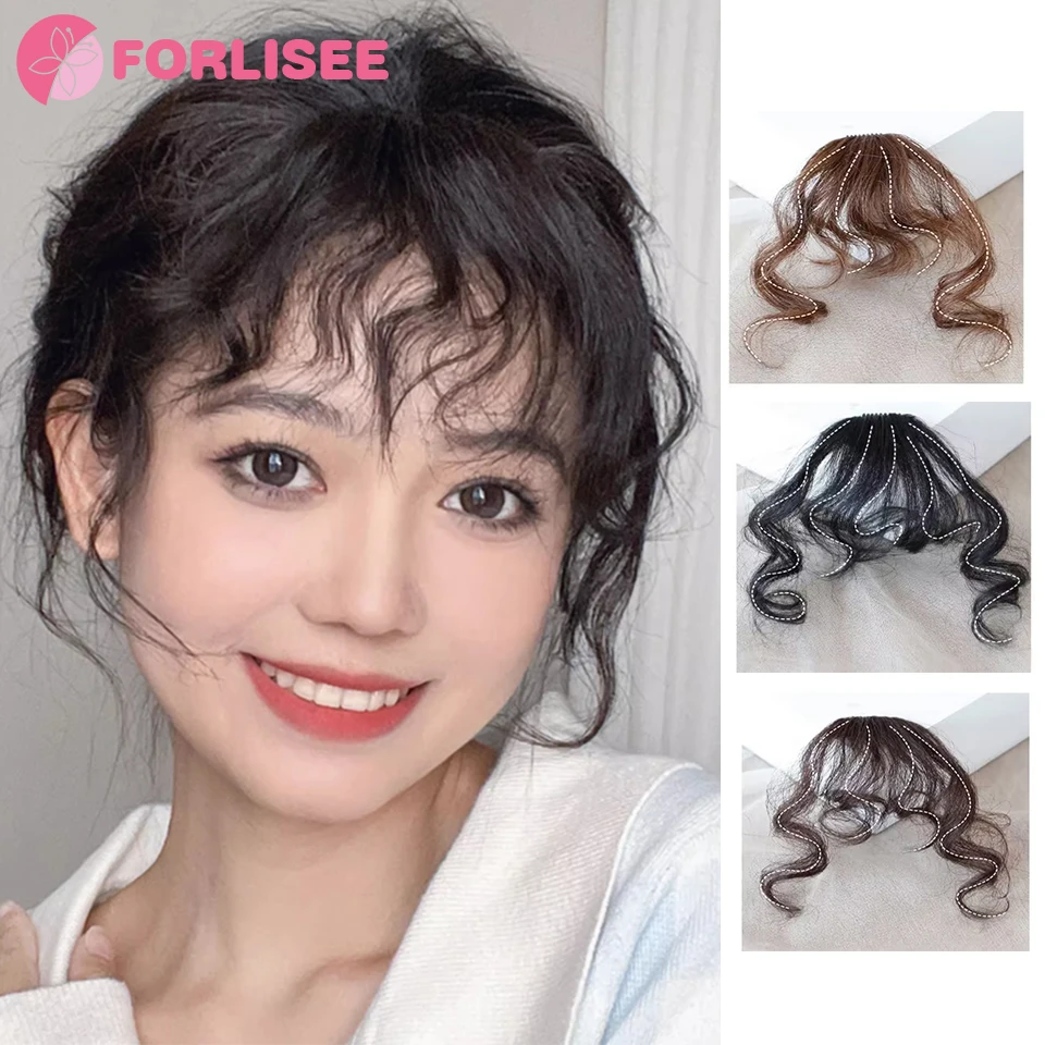 

FORLISEE Synthetic Bangs Wig Female Natural Forehead Air Fake Bangs Seamless Wool Roll Bangs Qi Bangs Wig Piece