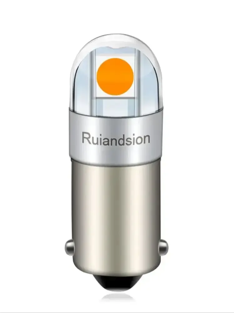 AliExpress Ruiandsion 4PCS 6.3V BA9S 2 SMD 3030 LED Non polarity 6V 12V 24V 110V 220V Car Bike Pinball Machine White Yellow 3000K