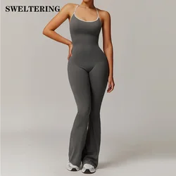 Sexy Back V Gym Set Women Training Yoga Suit Sportswear Women Sports Jumpsuit Fitness Rompers Female Push Up Workout Bodysuits