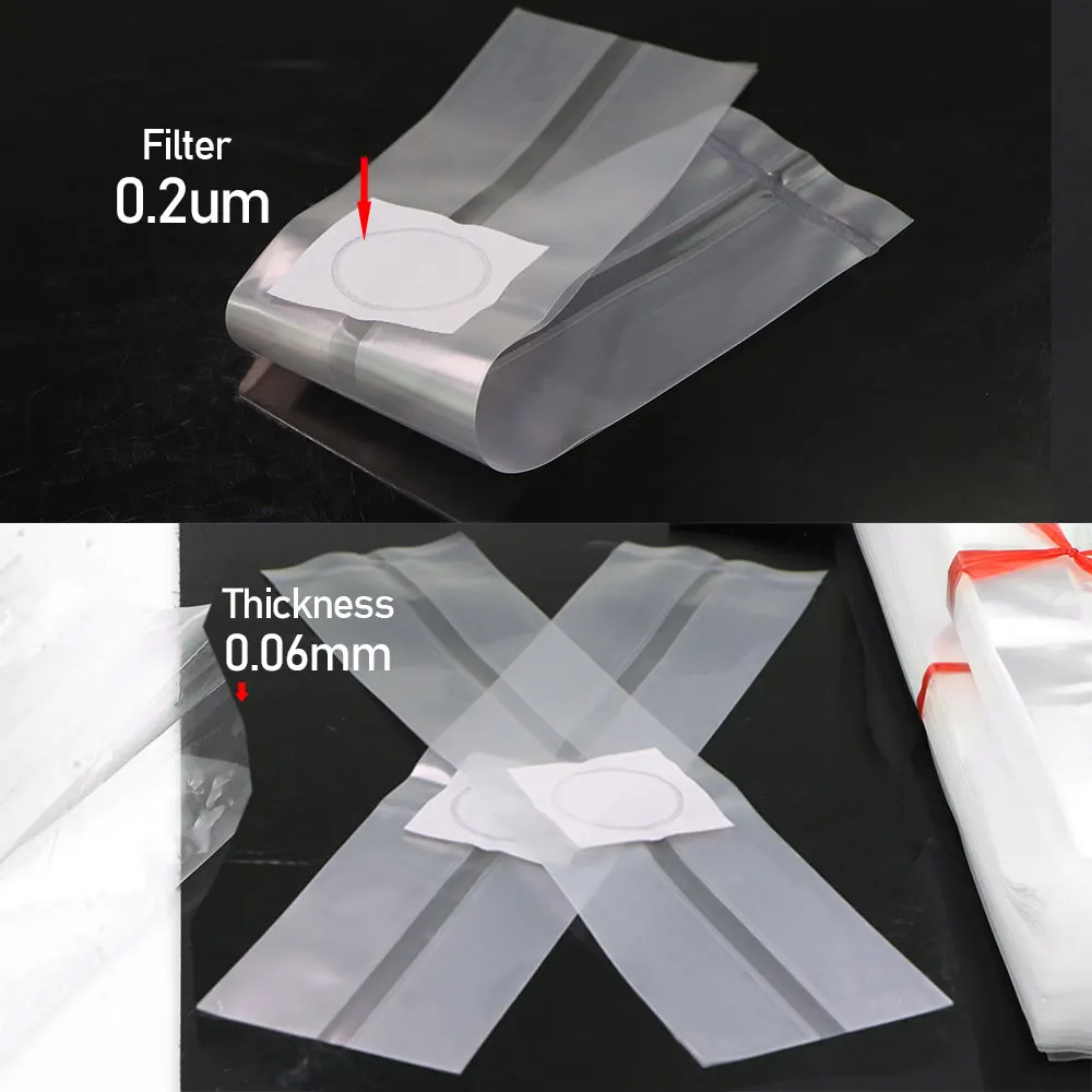 50PCS PP 0.2um Filter PP Mushroom Grow Bag High Temp Pre Sealable Spawn Media Grow Substrate Polypropylene Bag Garden Supplies