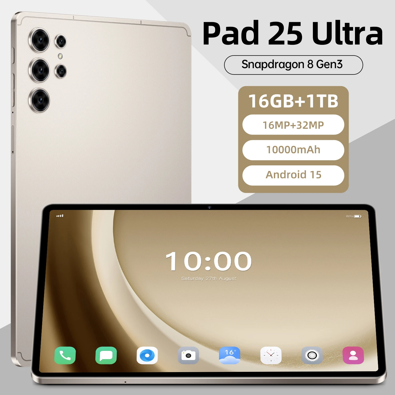 2026 NEW HOT Pad 25 Ultra 10.1"Giobal Version 22GB 2TB Android 15 Dual Card Dual Standby 10000mAh