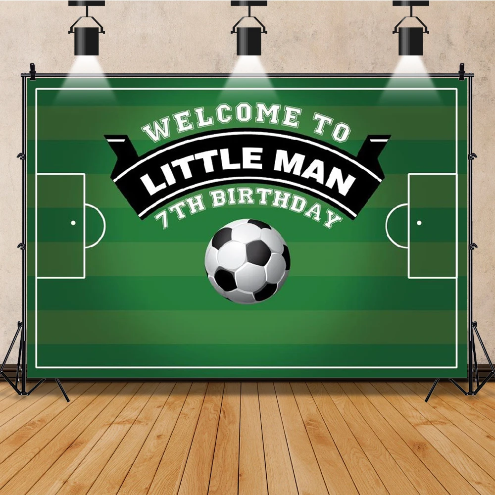 Laeacco-fondos de fotografía personalizados para estudio fotográfico, fondos de dibujos animados a rayas, fútbol, fiesta de cumpleaños