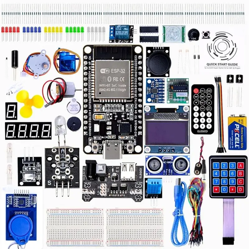 

A99E-Набор для начинающих ESP32 Super Starter Kit: Обучающий комплект для разработки плат и изучения Wi-Fi IoT (DIY)