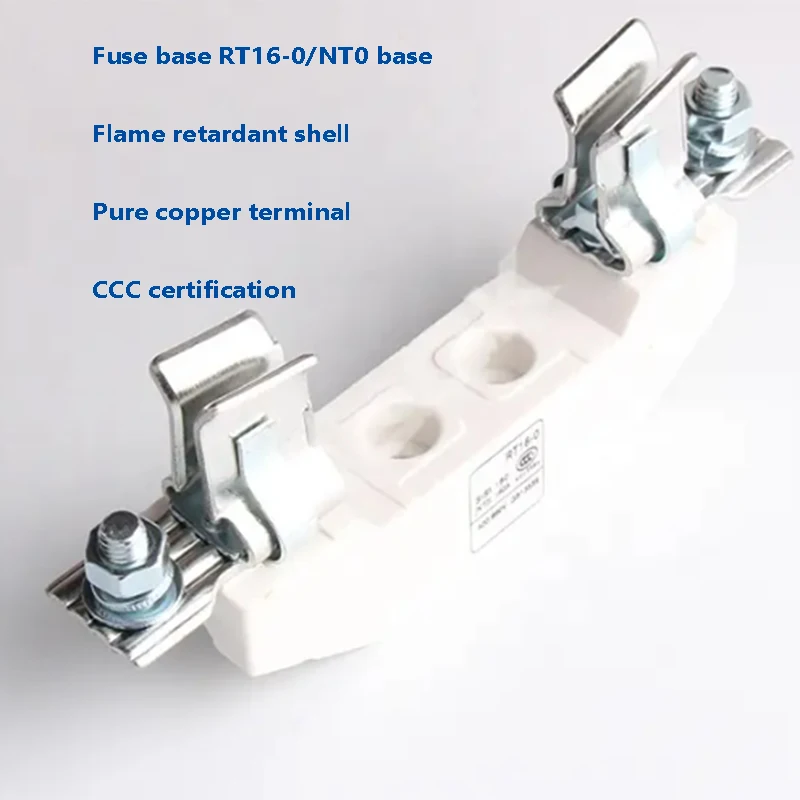 

NT0 fuse base NT0 ceramic base copper part 660V NH0/NT0/RT16-0 Knife Type Fuse Base