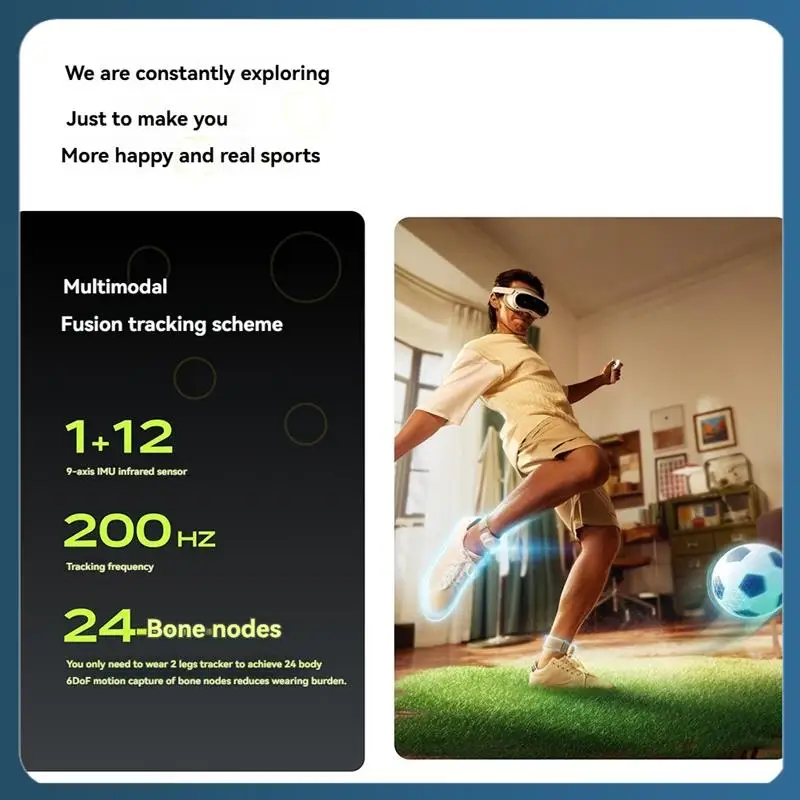 

Y22A-Трекер движения 2.0, легкий AI-трекер с низкой задержкой, соматосенсорное отслеживание всего тела с ремешком для PICO 4 Ultra \ PICO