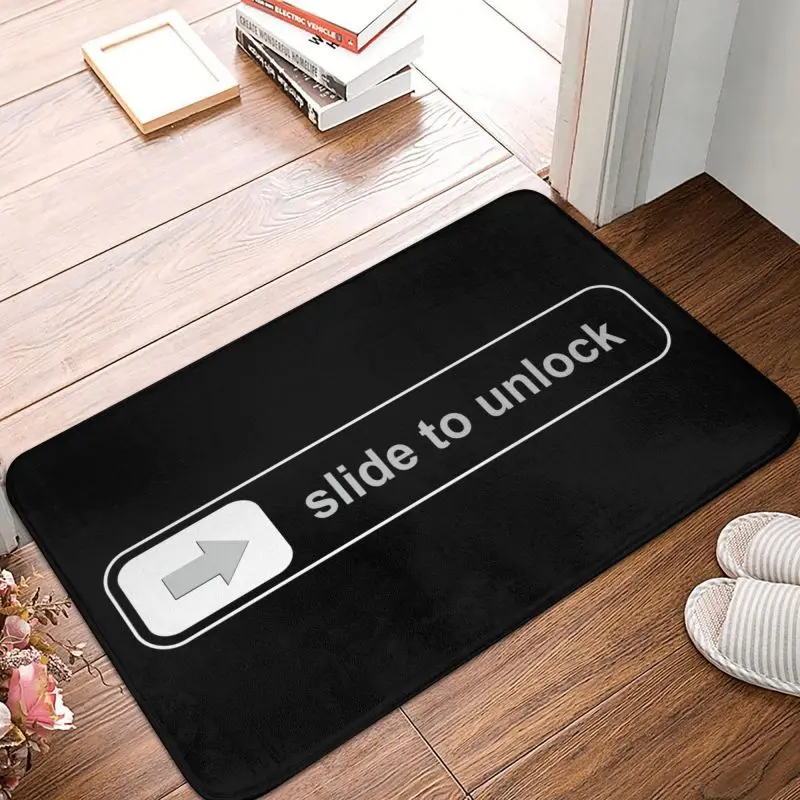 Custom Welcome Geek Slide To Unlock Front Floor Door Entrance Mat Indoor Kitchen Bath Doormat Garden Carpet Rug