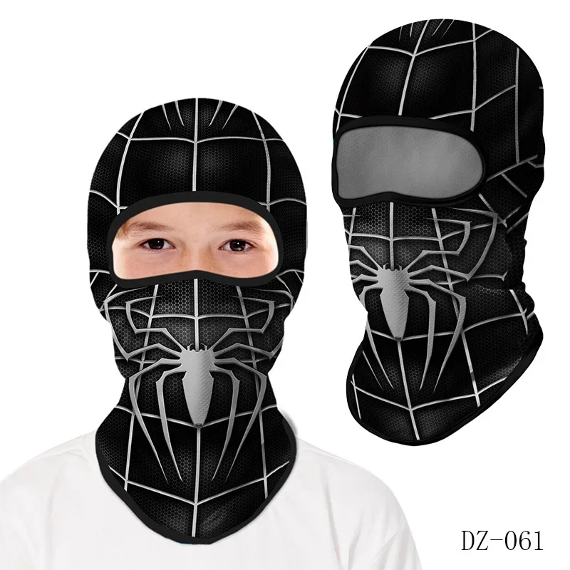 Boys and Girls Balaclava Sports Caps 3D Cartoon Print Full Face Mask Outdoor Kids Cycling Headwear Ski Skateboard Face Shield