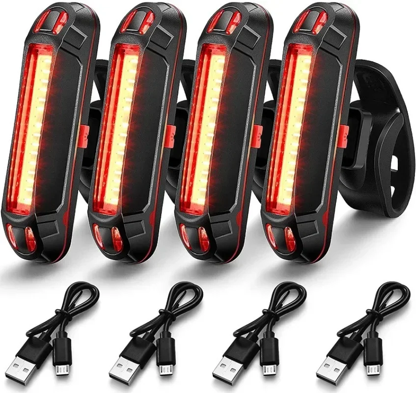 Bicycle Rear Light Waterproof USB Rechargeable LED Safety Warning Lamp Bike Flashing Accessories Night Riding Cycling Taillight