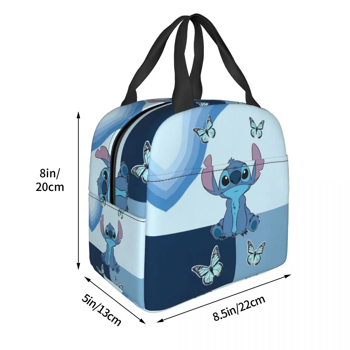 Lilo Stitch Cartoon Butterfly Insulated Lunch Bag Portable Lunch Container Thermal Bag Lunch Box Tote Office Travel Food Handbag