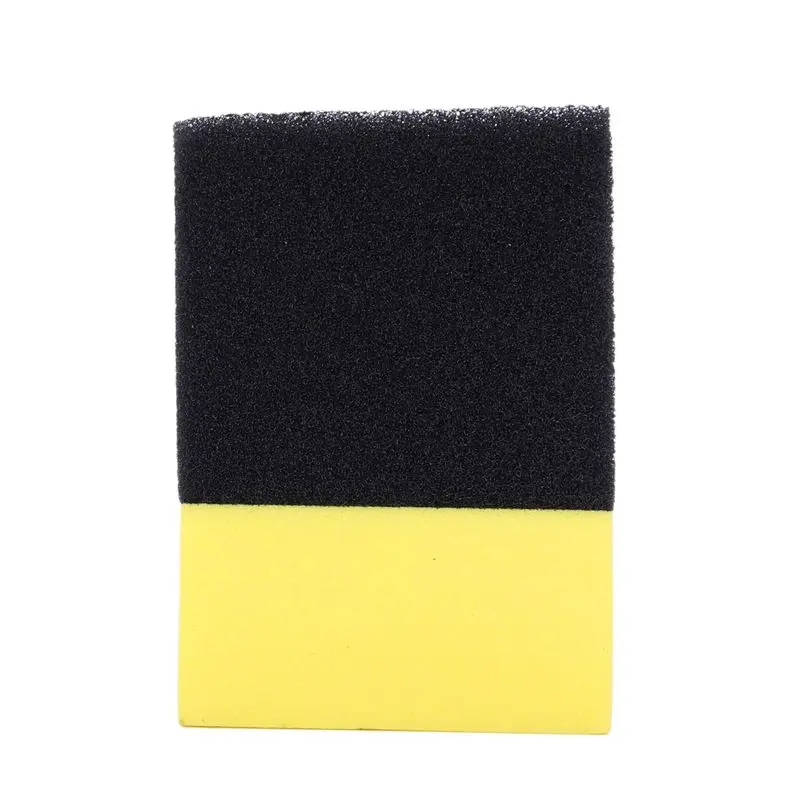Plain 50X Professional Automotive Car Wheel Washer Tyre Tire Dressing Applicator Curved Foam Sponge Pad Black+Yellow