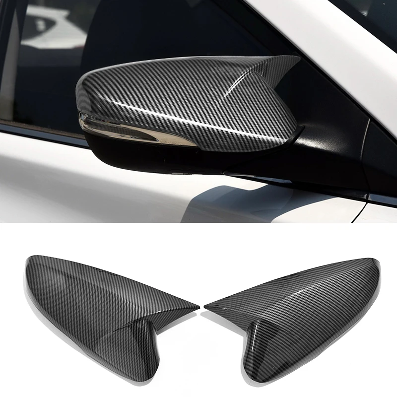 For Hyundai Elantra Avante MD UD i35  Elantra 2011-2015 car Carbon fiber pattern with horn rearview mirror trim cover