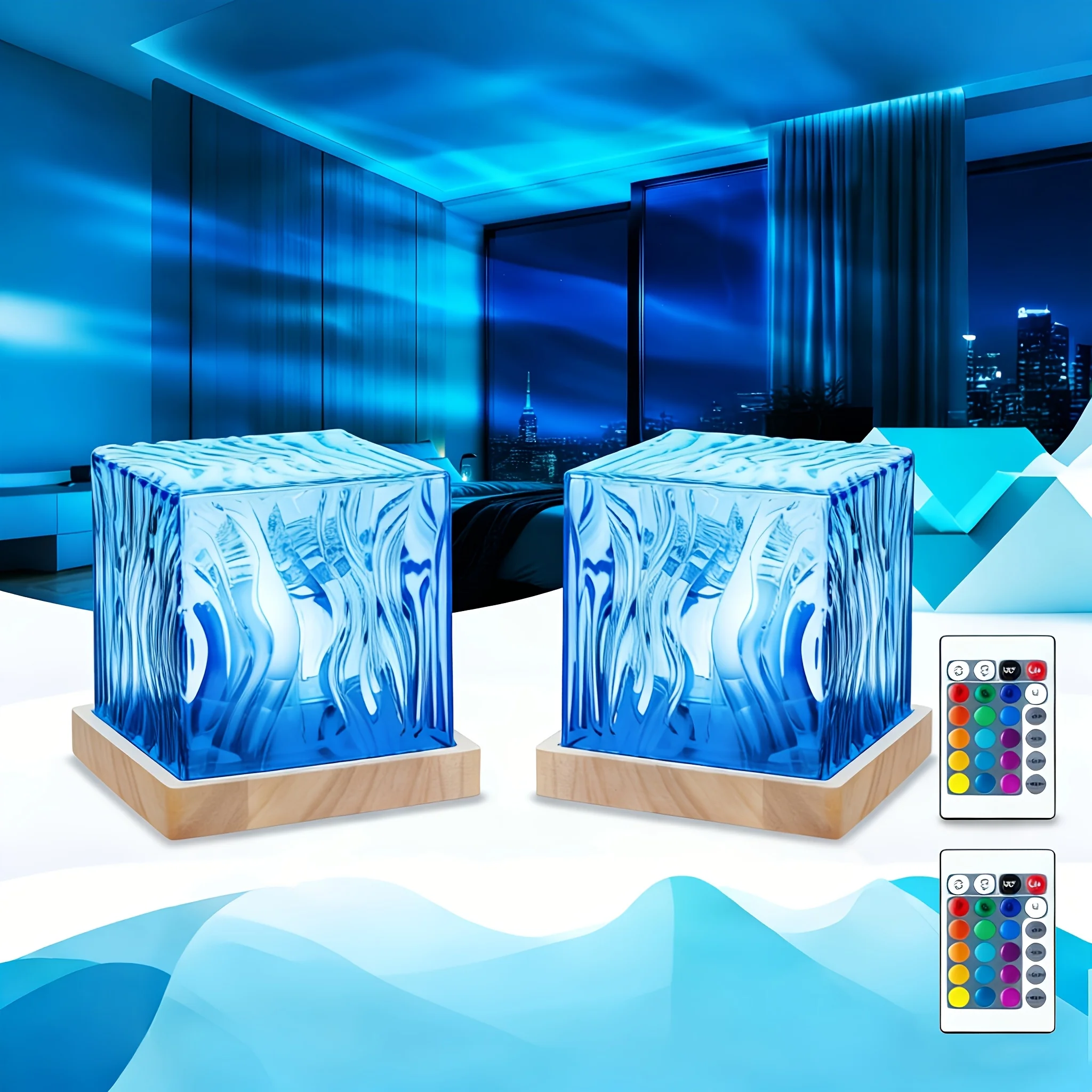 1/2‑Pack USB Powered 16‑Color LED Aurora Galaxy Projector, Remote Control Northern Lights Night Light, Dimmable Ambient Light for Bedroom, Stylish Home Decor Gift