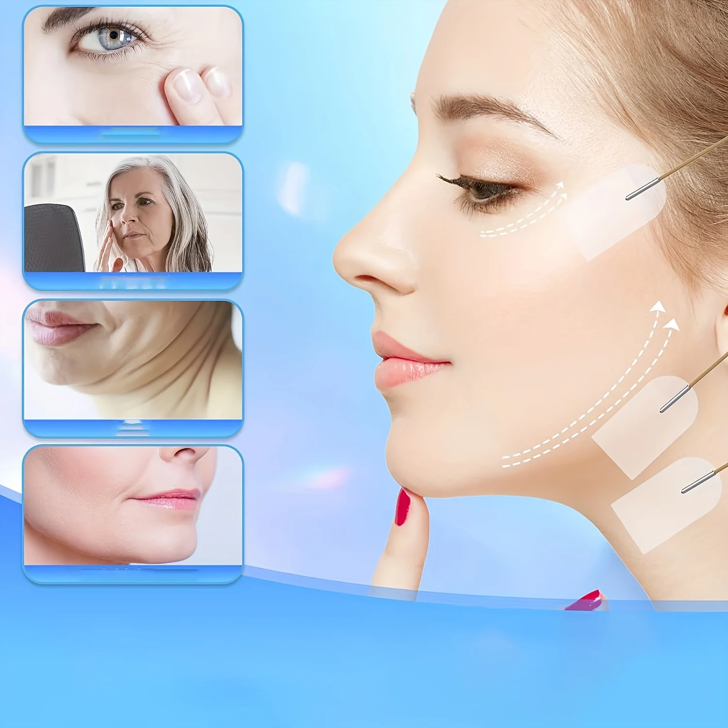

18Pcs Invisible Face Lift Tape with 4 Elastic Bands