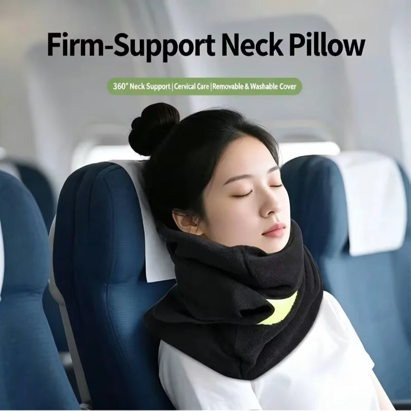 Portable Travel U-shaped Neck Support Pillow Comfortable Ergonomic Cervical Support Cushion For Long-trip Sitting‑sleep Use