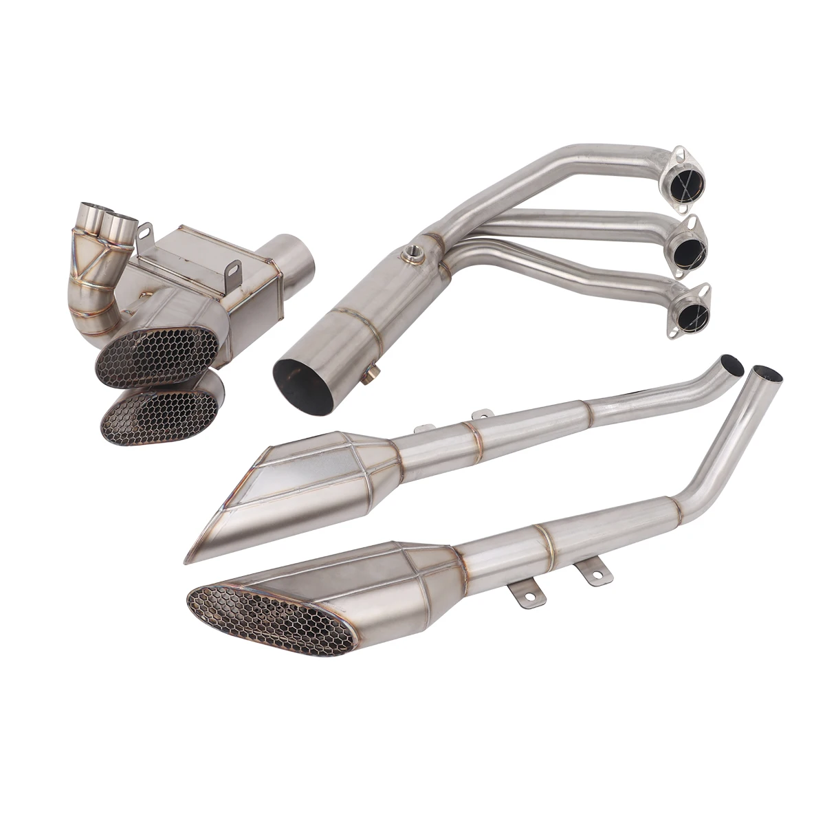 Escape Full Exhaust Systems For CF-Moto 675SR-R 675NK 675SS 675SRR Modify Muffler Link Header Pipes 4 Muffler Pipes Loud image 3