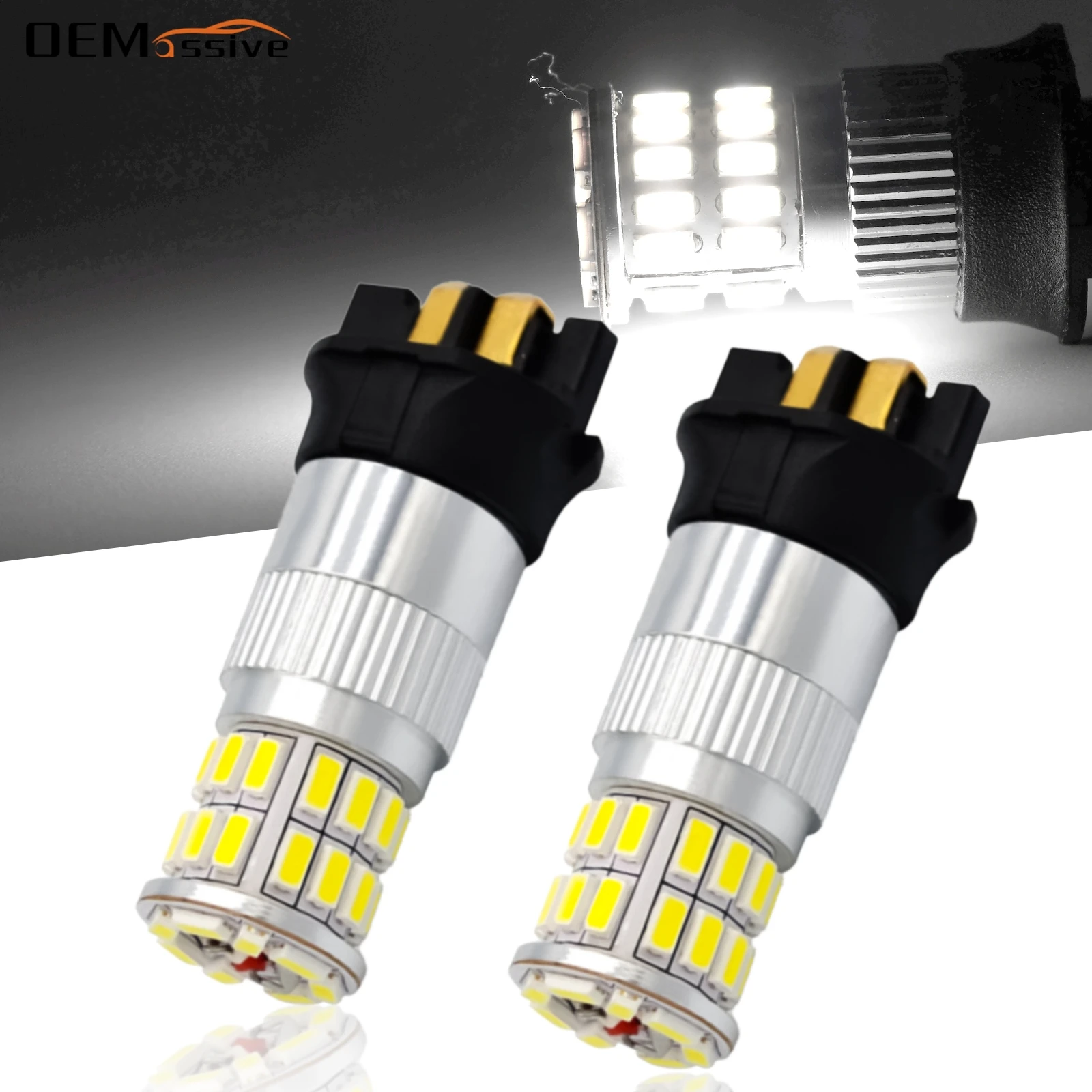 2pcs Canbus PW24W PWY24W LED Bulbs 3014 30smd Turn Signal Light Daytime Running Light DRL 6000K Xenon White Error Free 12V 24V