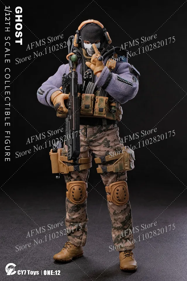 CY7 TOYS 1/12 Scale Collectible Figure Ghost Mini Military War